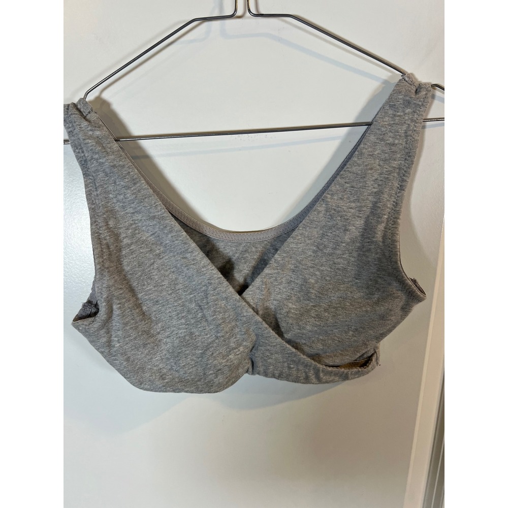 Lamaze Womens Nursing Bra Surplice Crossover Heather Gray Size M